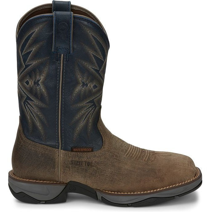 Tony Lama Men's Bartlett 11" Steel Toe Pull On Western Work Boot -Grey- RR3361  - Overlook Boots