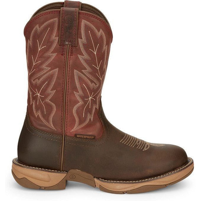 Tony Lama Men's Rasp 11" Wide Round Toe WP Western Work Boot- Brown- RR3362  - Overlook Boots