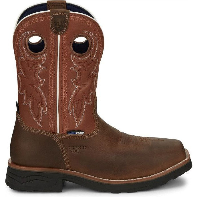 Tony Lama Men's Fireball 11" Comp Toe WP Western Work Boot- Tan- TW3300  - Overlook Boots