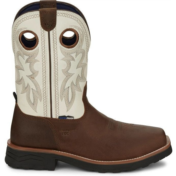 Tony Lama Men's Fireball 11" Comp Toe WP Western Work Boot- Brown- TW3302  - Overlook Boots