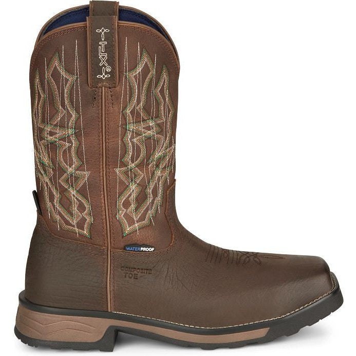 Tony Lama Men's Anchor 11' Comp Toe WP Western Work Boot -Brown- TW3415  - Overlook Boots