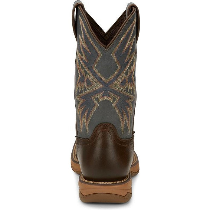 Tony Lama Men's Bartlett 11" Square Toe WP Western Work Boot- Brown- RR3358  - Overlook Boots