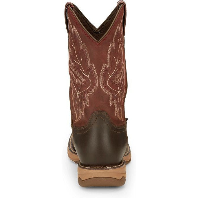 Tony Lama Men's Rasp 11" Wide Round Toe WP Western Work Boot- Brown- RR3362  - Overlook Boots