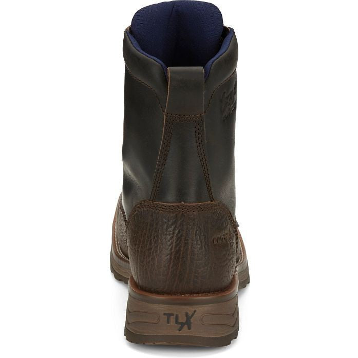 Tony Lama Men's High Range 8" Comp Toe WP Western Work Boot -Brown- TW3430  - Overlook Boots