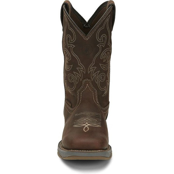 Tony Lama Men's Junction 11' Wide Square Toe WP Western Work Boot -Brown- RR3353  - Overlook Boots