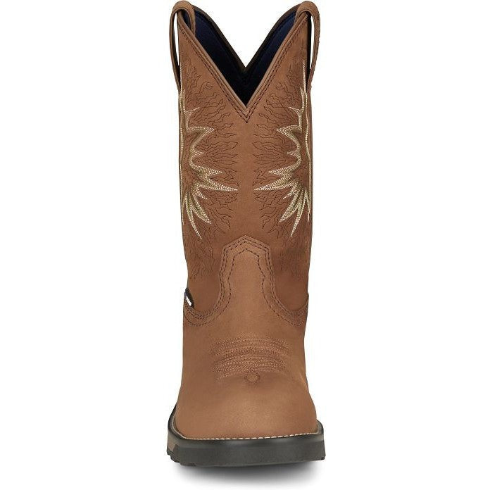 Tony Lama Men's Boom 11" Comp Toe WP Western Work Boot- Brown- TW3413  - Overlook Boots