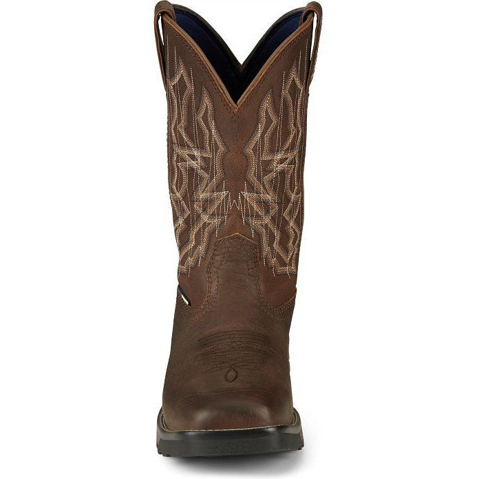 Tony Lama Men's Anchor 11' Square Toe WP Western Work Boot- Brown- TW3416  - Overlook Boots