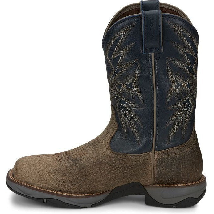 Tony Lama Men's Bartlett 11" Steel Toe Pull On Western Work Boot -Grey- RR3361  - Overlook Boots