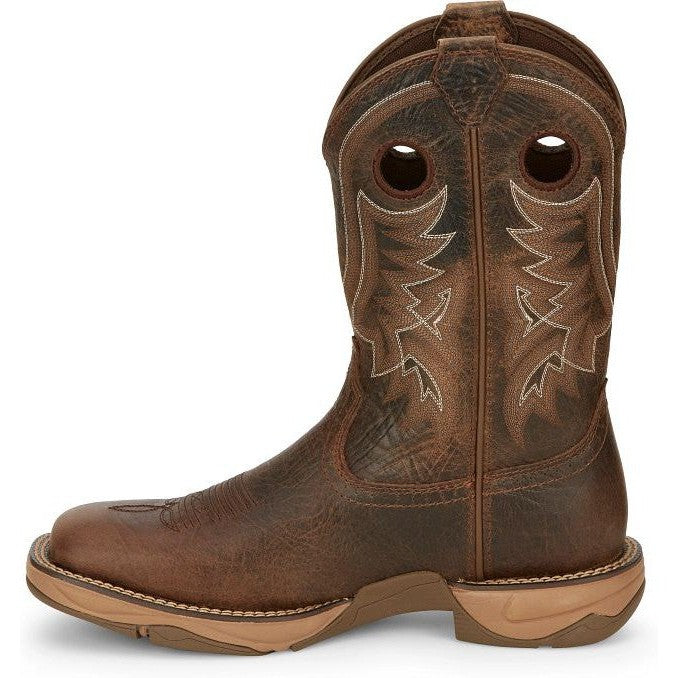 Tony Lama Men's Rasp 11" Square Toe WP Western Work Boot- Brown- RR3364  - Overlook Boots