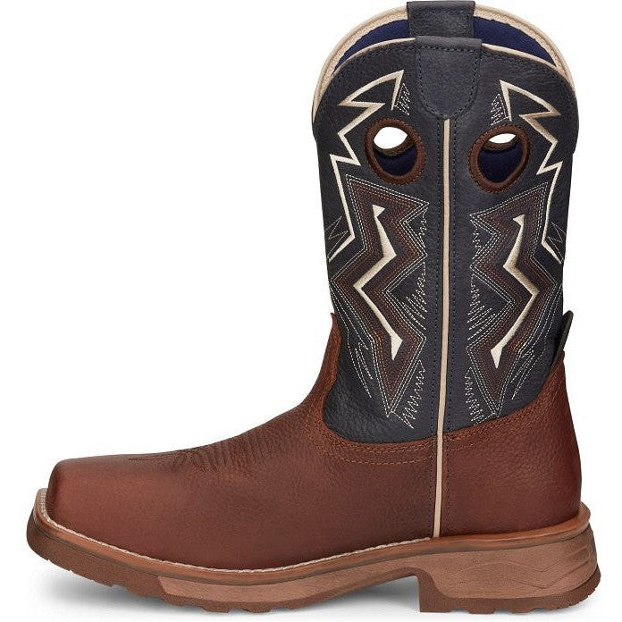 Tony Lama Men's Force 11" Wide Square Comp Toe WP Western Work Boot -Brown- TW3402  - Overlook Boots