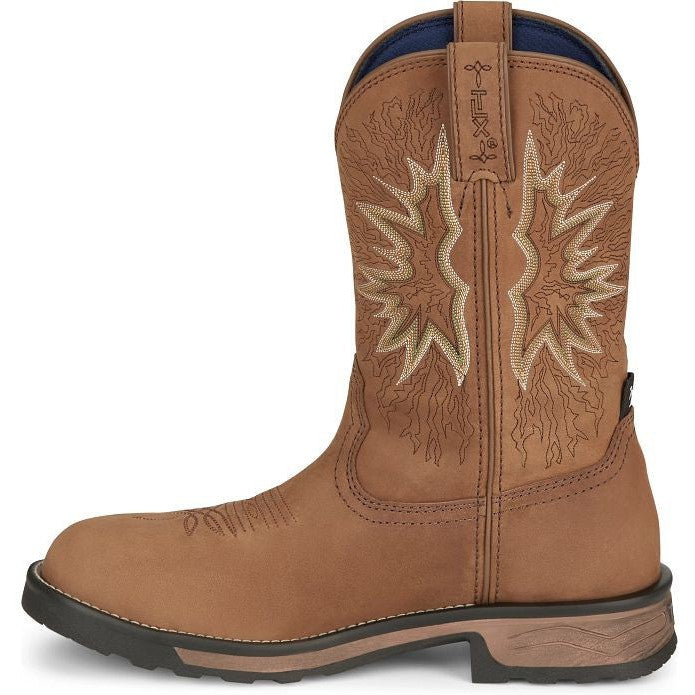 Tony Lama Men's Boom 11" Comp Toe WP Western Work Boot- Brown- TW3413  - Overlook Boots