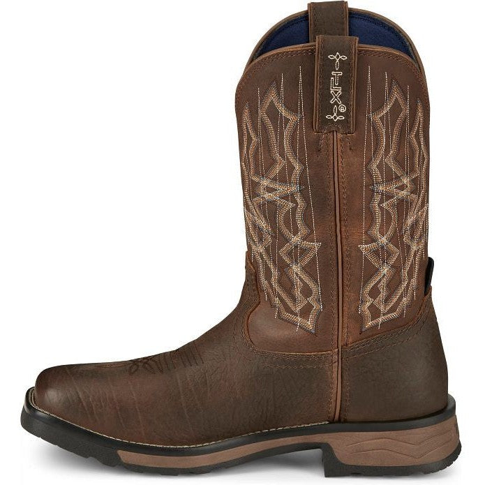 Tony Lama Men's Anchor 11' Square Toe WP Western Work Boot- Brown- TW3416  - Overlook Boots