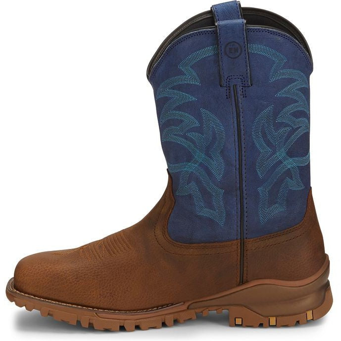 Tony Lama Men's Roustabout 11' Steel Toe WP Western Work Boot -Brown- TW5010  - Overlook Boots