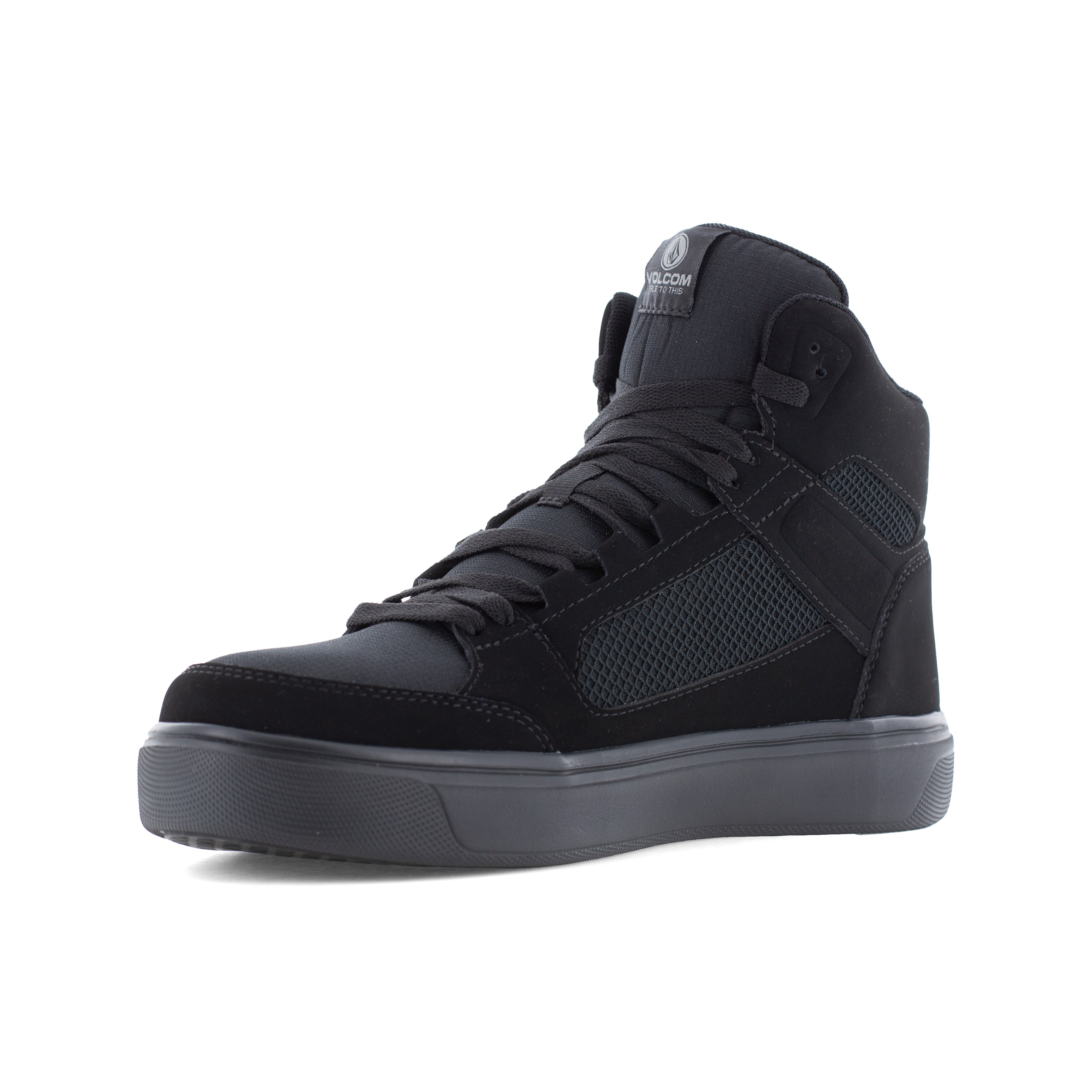 Volcom Men's Evolve Skate Comp Toe High Top Inspired Work Shoe- Black- VM30244 - Overlook Boots