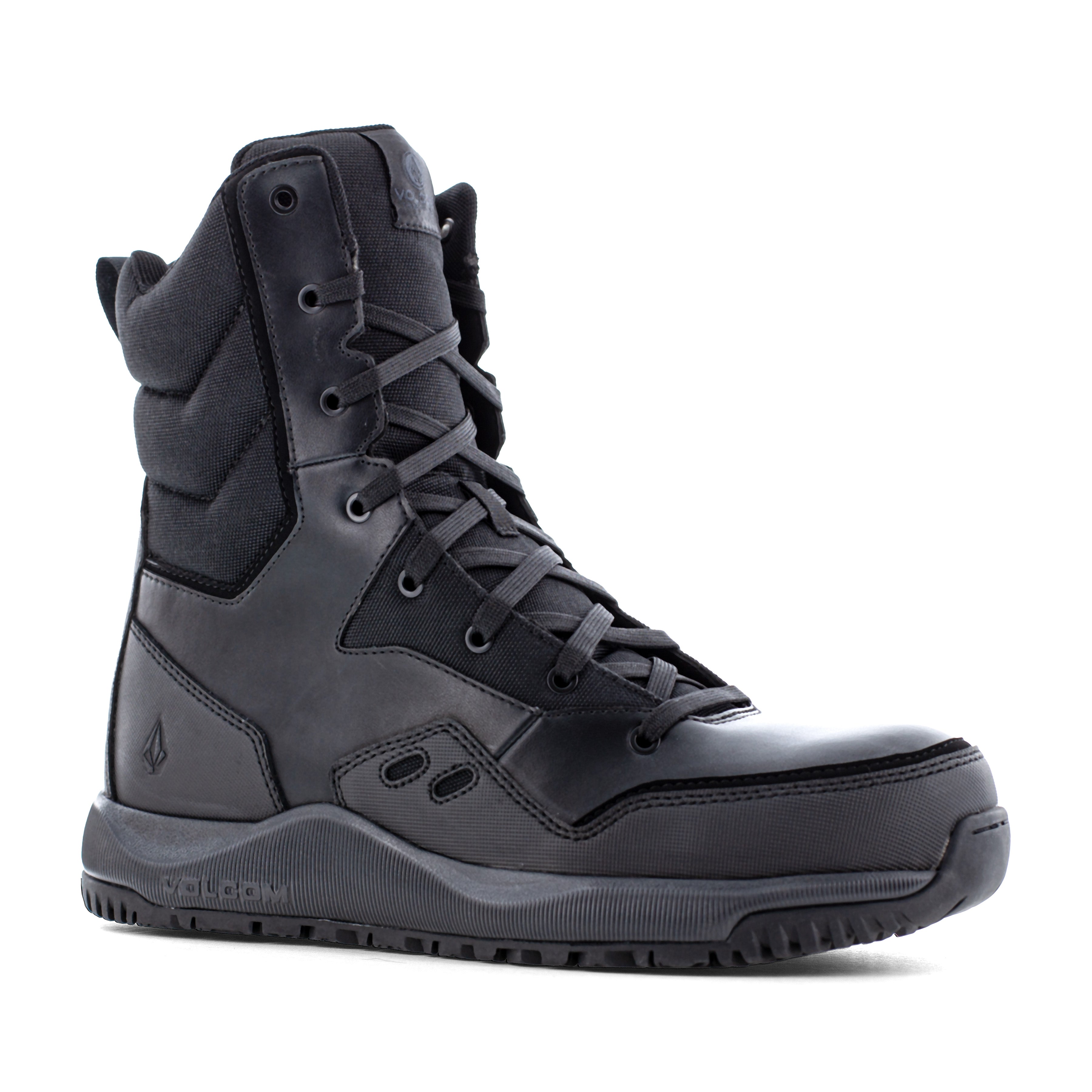 Volcom Men's Street Shield 8" Comp Toe Side Zipper Tactical Duty Boot - Black - VM30704 7 / Medium / Black - Overlook Boots