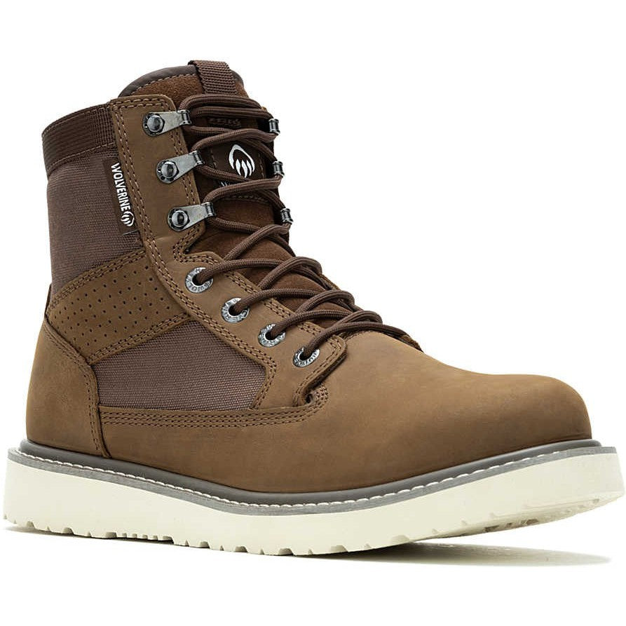 Wolverine Men's Trade Canvas 6" Soft Toe Wedge Unlined Work Boot- Brown- W240015  - Overlook Boots