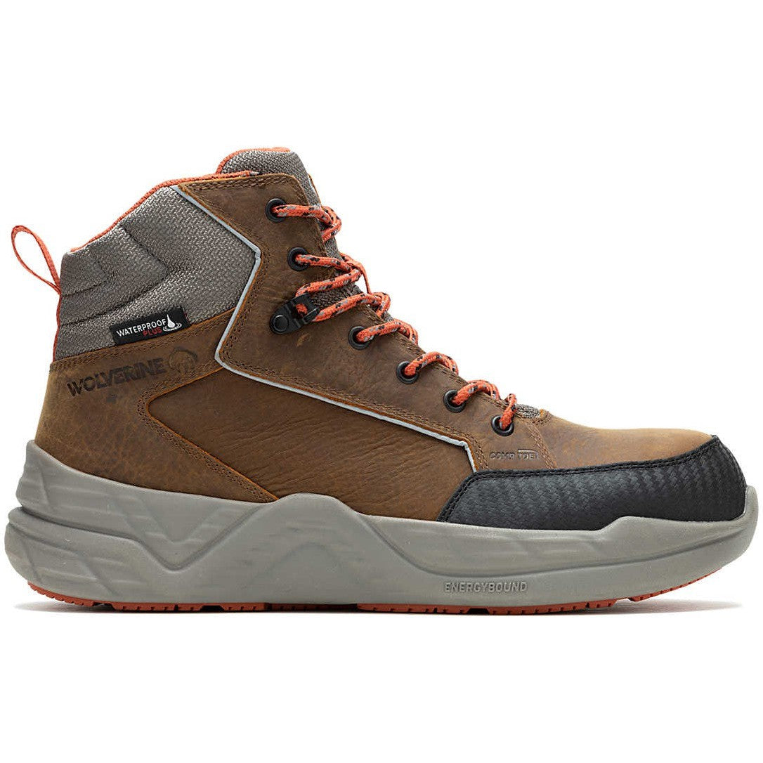 Wolverine Men's ProShift LX 6" Soft Toe WP Work Boot- Brown- W240002 7 / Medium / Dark Brown - Overlook Boots