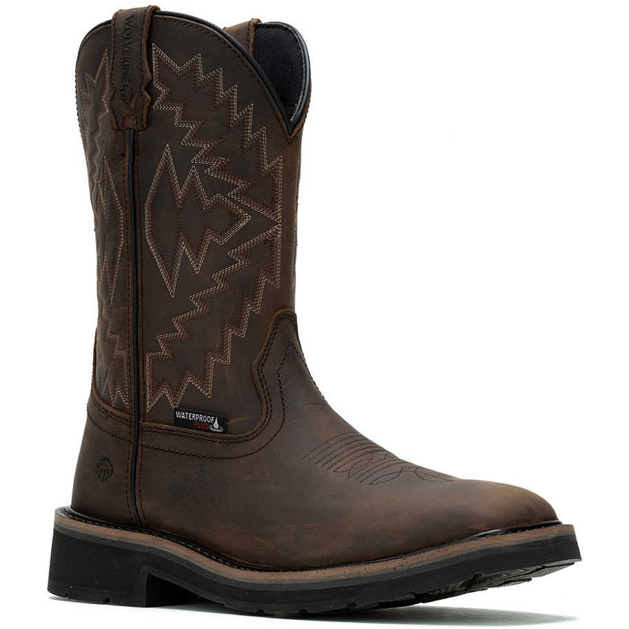 Wolverine Men's Rancher Arrow Steel Toe WP Western Work Boot- Brown- W241048  - Overlook Boots