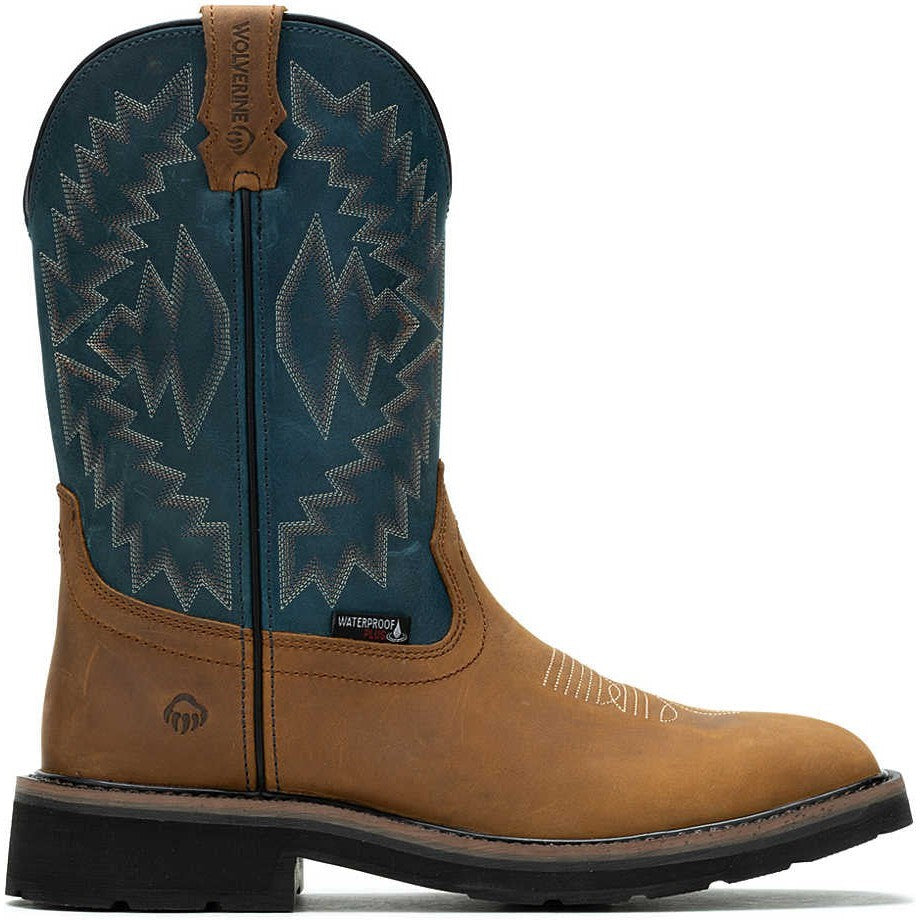 Wolverine Men's Rancher Arrow Steel Toe WP Western Work Boot- Blue - W241050 7 / Medium / Blue - Overlook Boots