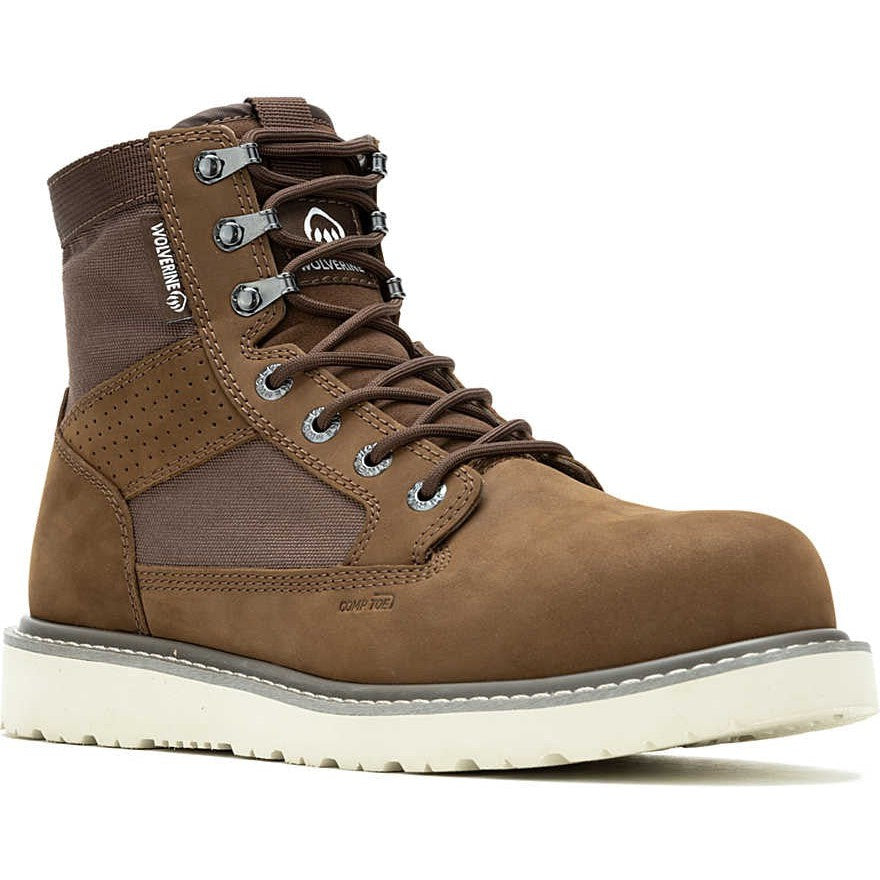 Wolverine Men's Trade Canvas 6" Comp Toe Wedge Work Boot- Brown- W241062  - Overlook Boots