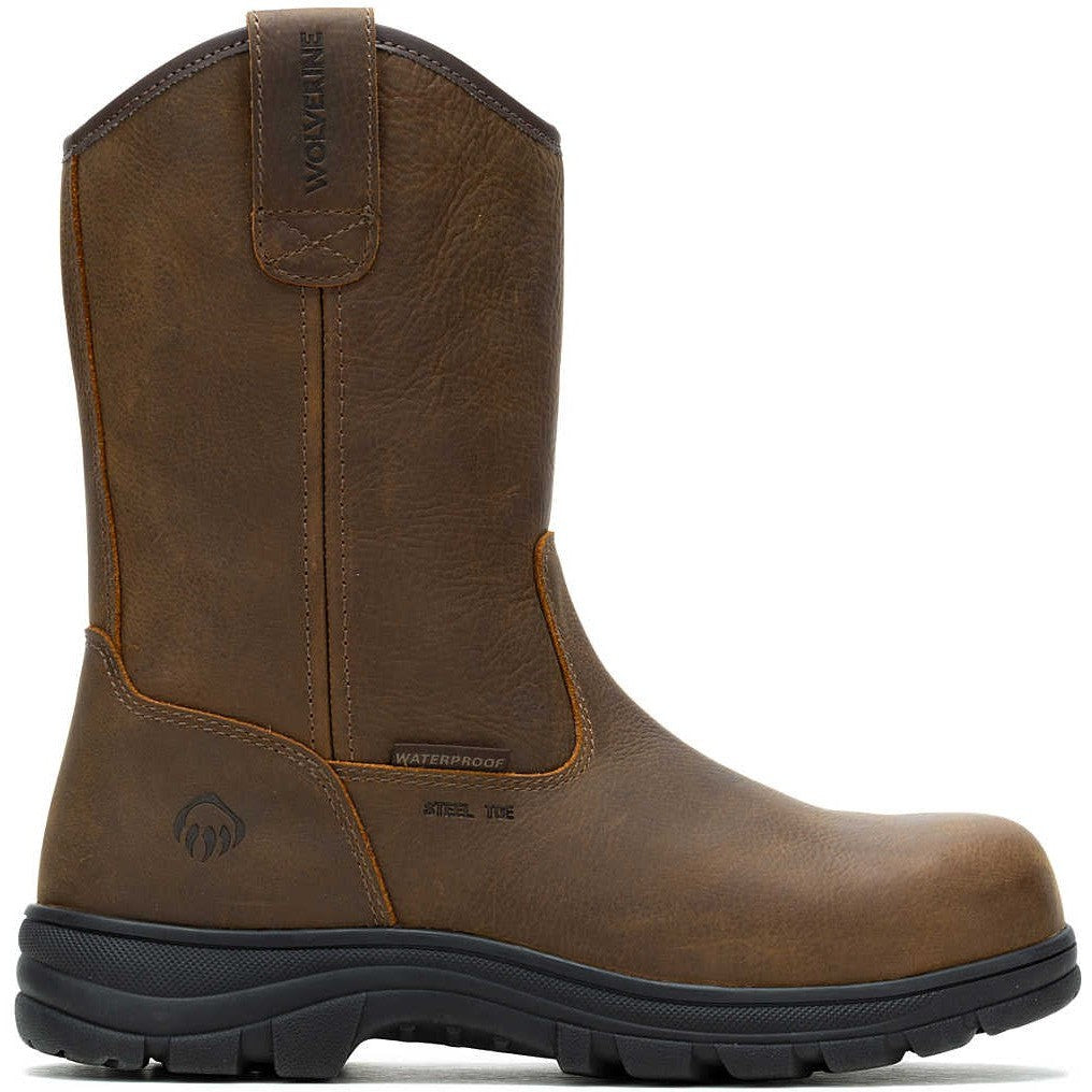 Wolverine Men's Carlsbad 10" Steel Toe WP Wellington Work Boot- Brown- W241069  - Overlook Boots