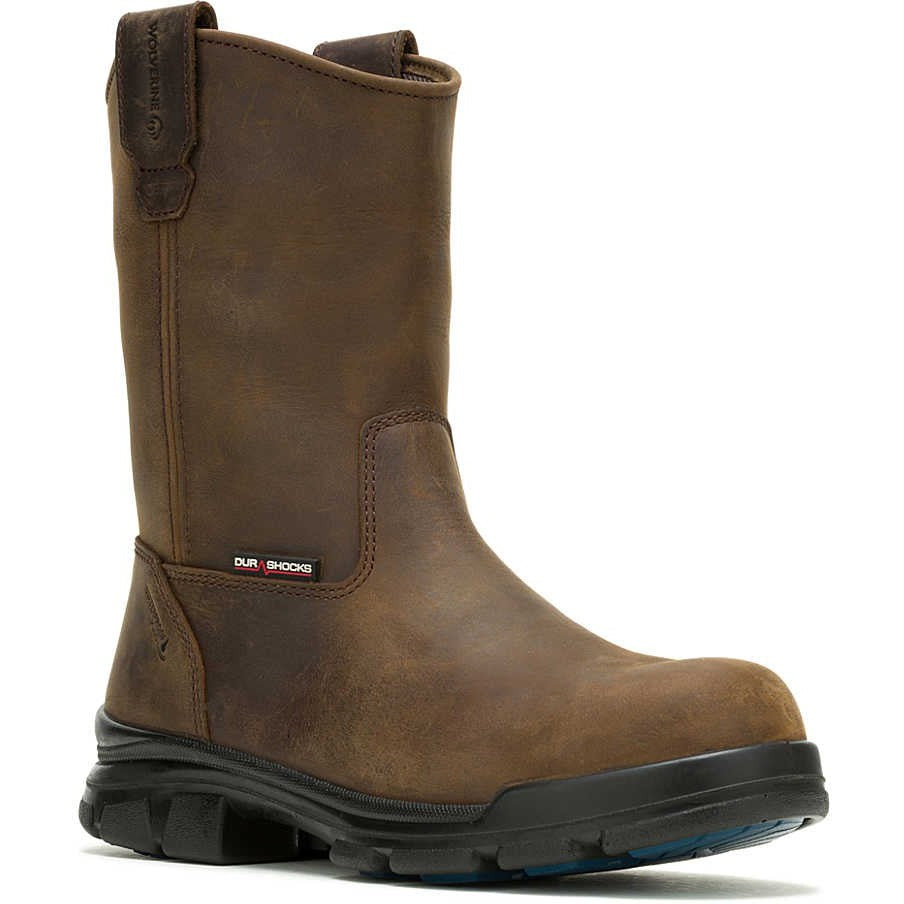 Wolverine Men's Durashocks Icon Comp Toe WP Wellington Work Boot -Brown- W241104 7 / Medium / Dark Brown - Overlook Boots