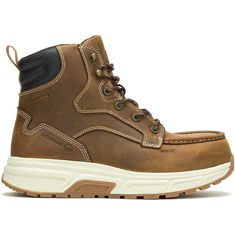 Wolverine Men's Ride 6" Comp Toe WP Wedge Work Boot -Cashew- W241153  - Overlook Boots