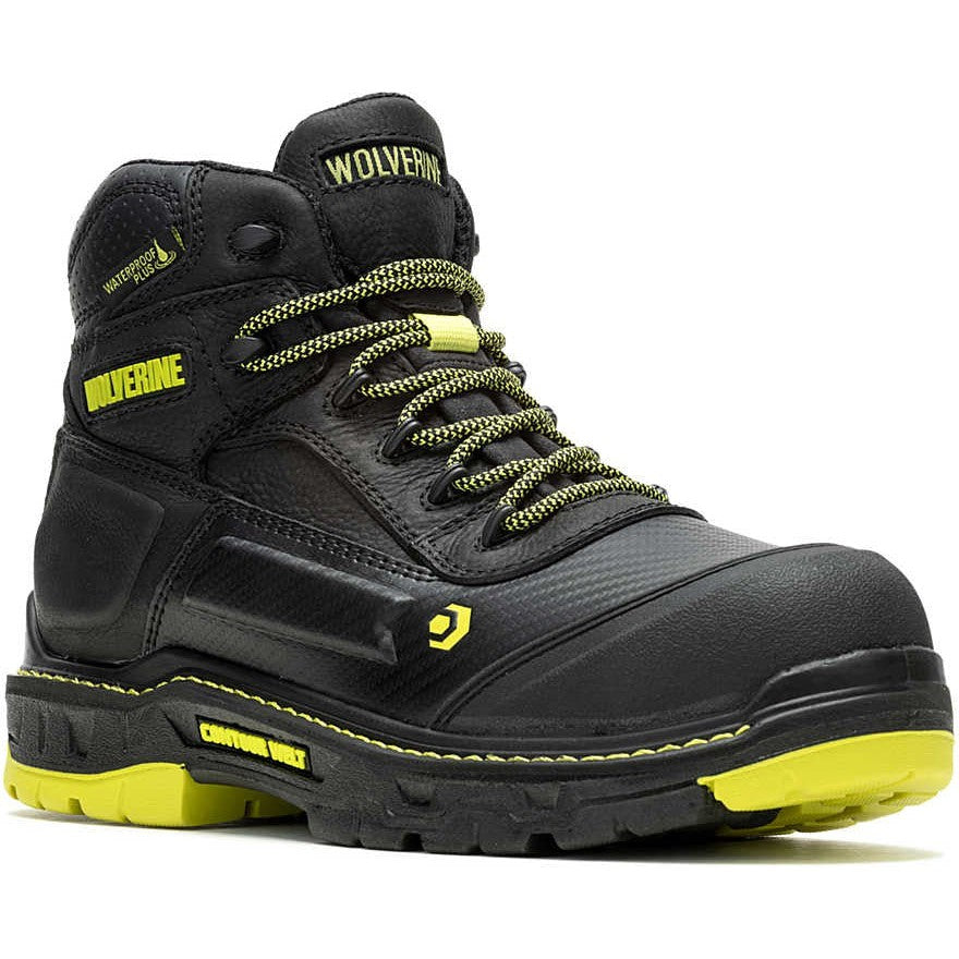 Wolverine Men's Overpass 6" Safety Toe WP Composite Toe Work Boot -Black- W241171 7 / Medium / Black - Overlook Boots