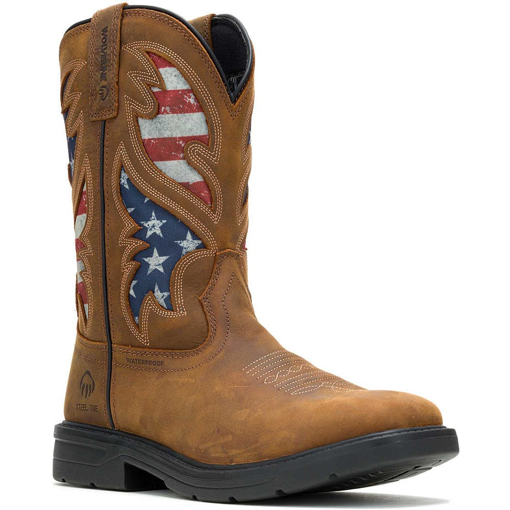 Wolverine Men's Rancher Flag Steel Toe WP Western Work Boot -Brown- W241181 7 / Medium / Brown - Overlook Boots