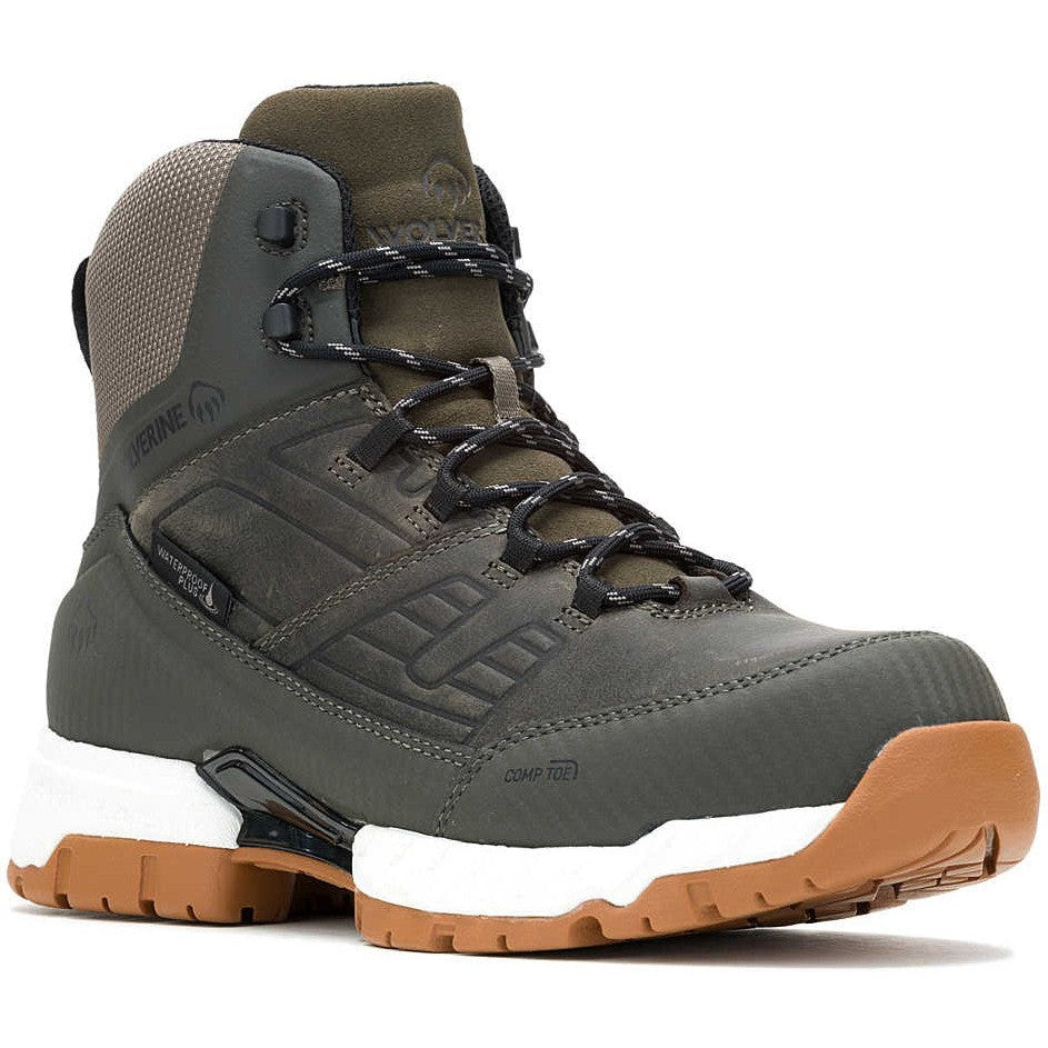 Wolverine Men's Surge Lx 6" Safety Toe WP Carbonmax Work Boot -Cord- W241189 7 / Medium / Gray - Overlook Boots