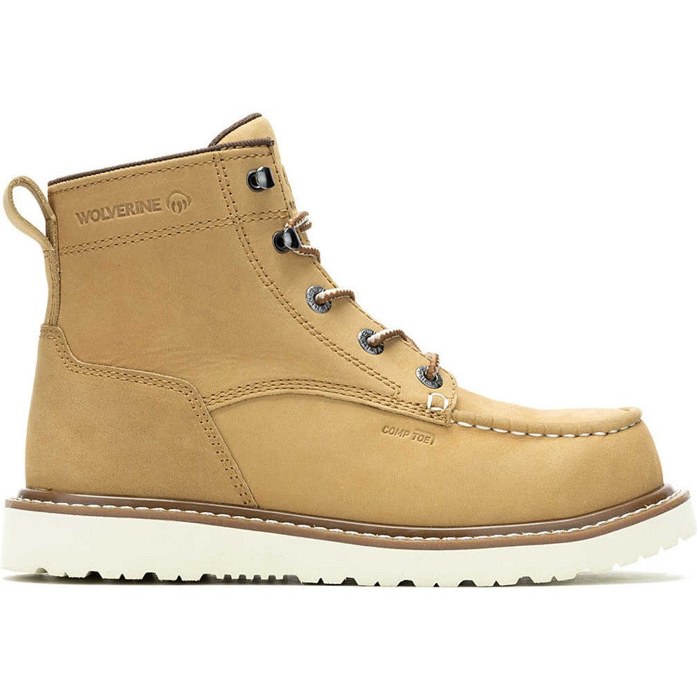 Wolverine Women's Trade Wedge Unlined 6" Comp Toe Work Boot- Sand- W241059  - Overlook Boots