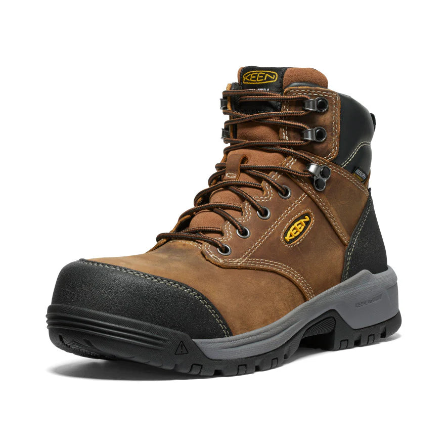 Keen Men's Evanston 6" Carbon Toe WP Sneaker Work Boot- Brown- 1029149 - Overlook Boots