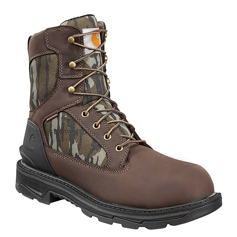 Carhartt Men's Ironwood Camo 8" Soft Toe WP Work Boot -Mossy Oak- FT8002-M 8 / Medium / Brown - Overlook Boots