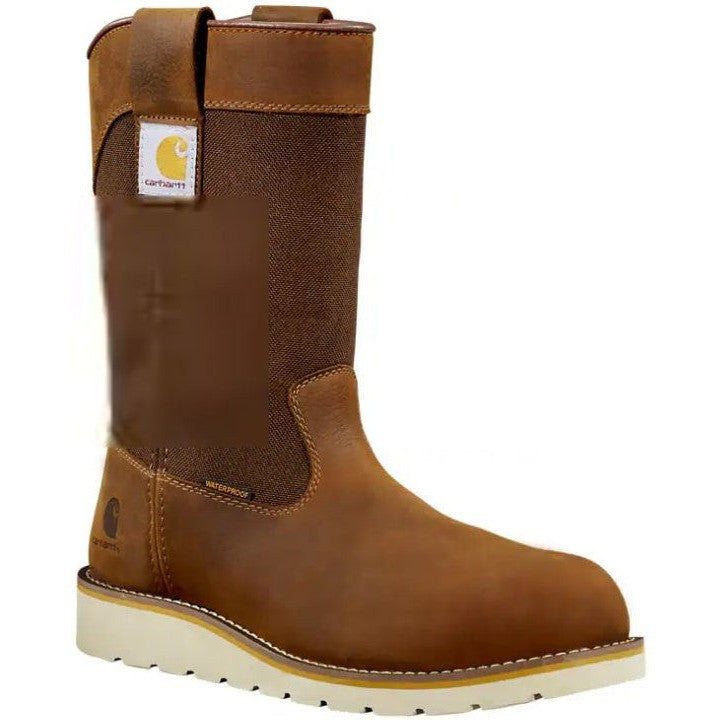 Carhartt Men's 10" Soft Toe WP Wedge Wellington Work Boot -Brown- FW1032-M  - Overlook Boots