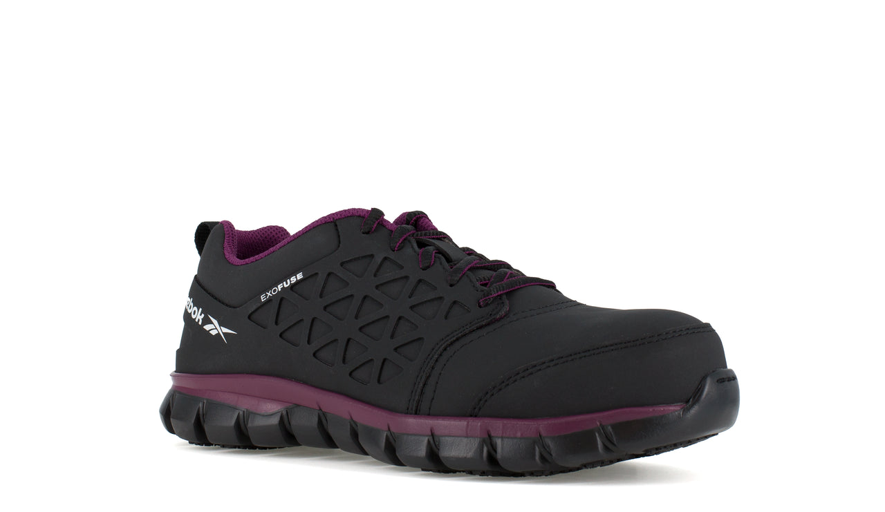 Reebok Women's Sublite Cushion Comp Toe Athletic Work Shoe - Black - RB492 6 / Medium / Black - Overlook Boots