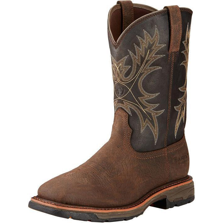 Ariat Men's WorkHog 11" Soft Toe Western Work Boot - Bruin Brown - 10017436 7 / Medium / Brown - Overlook Boots
