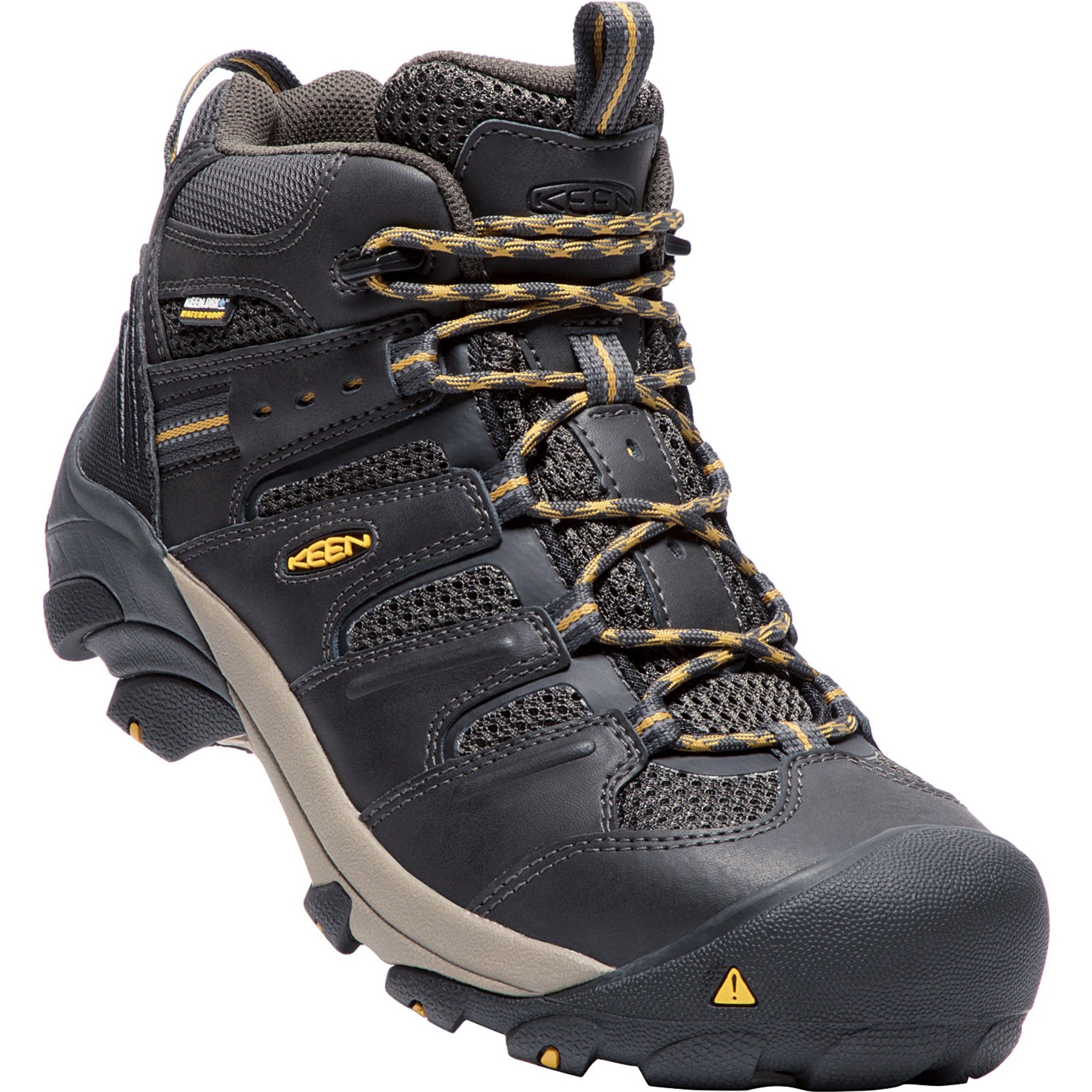 KEEN Utility Men's Lansing Mid Steel Toe WP Work Boot- Raven - 1018079  - Overlook Boots