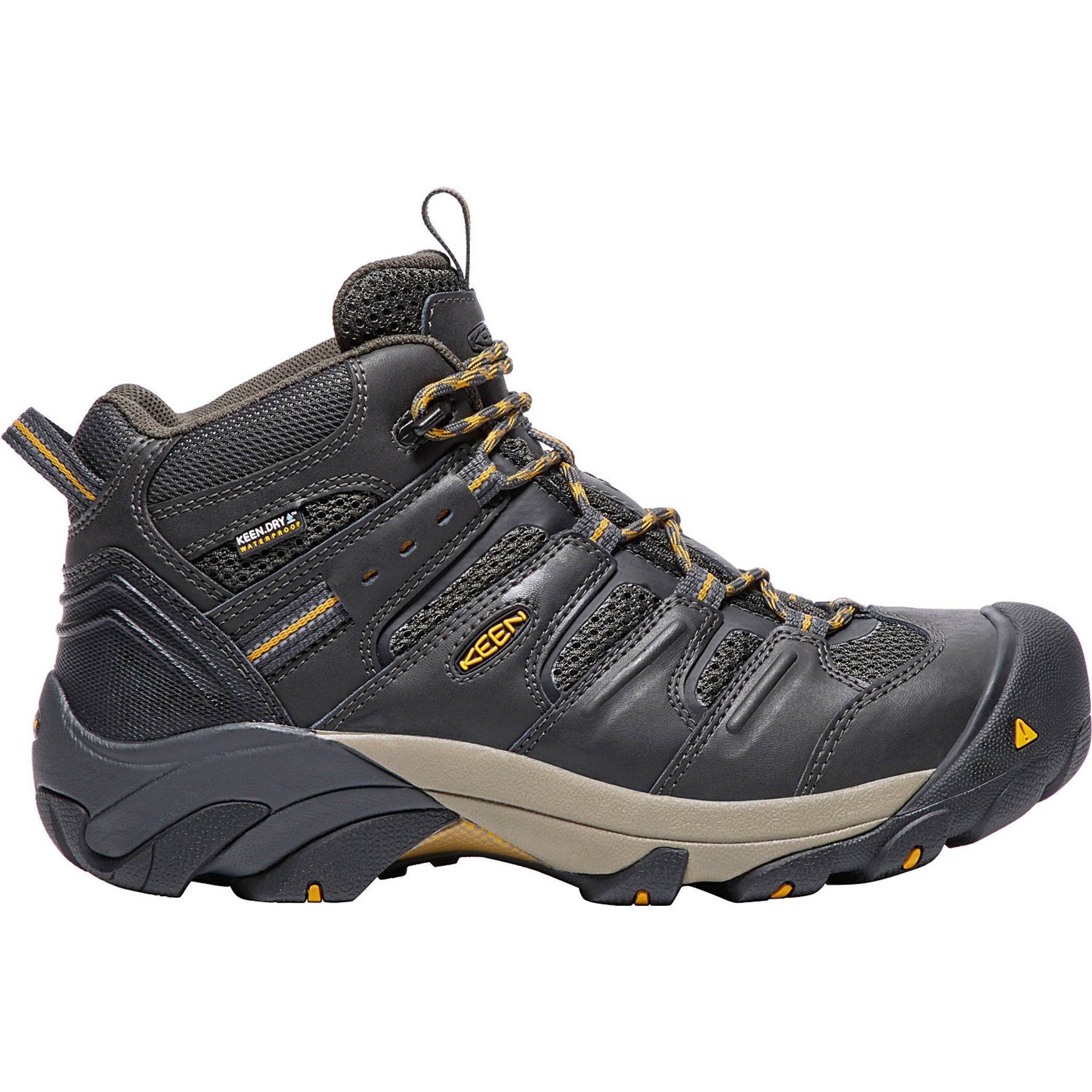 KEEN Utility Men's Lansing Mid Steel Toe WP Work Boot- Raven - 1018079  - Overlook Boots