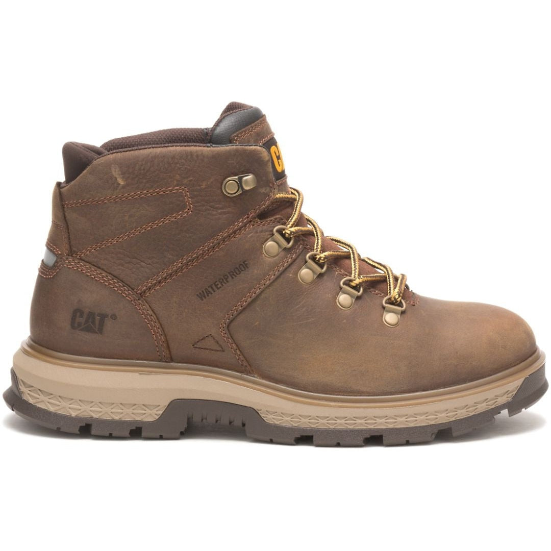 Cat Men's Exposition Hiker Soft Toe WP Work Boot- Pyramid - P51061 14 / Medium / Brown - Overlook Boots