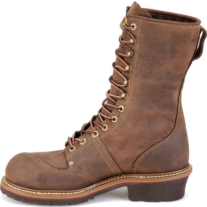 Carolina Men's Linesman 10" Soft Toe WP Slip Resist Work Boot -Brown- CA904  - Overlook Boots