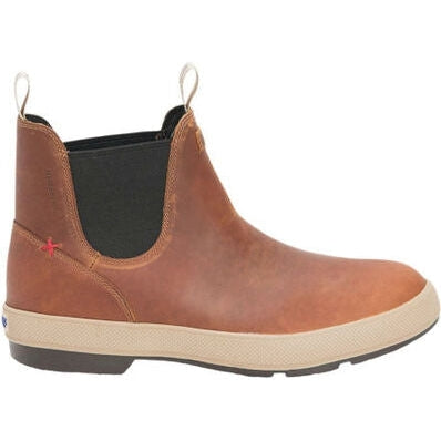 Xtratuf Men's Legacy Waterproof Leather Chelsea Boot - Brown - LCM700 7 / Orange - Overlook Boots