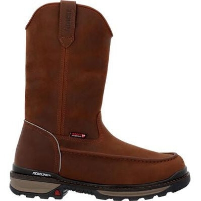 Rocky Men's Rams Horn 11" Soft Toe WP Work Boot -Crazy Horse- RKK0441 7 / Medium / Brown - Overlook Boots