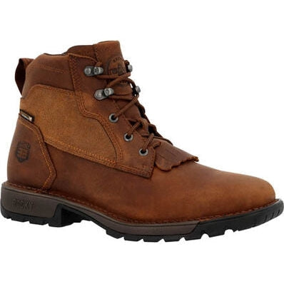 Rocky Men's Legacy 32 6" WP Slip Resist Western Lacer -Brown- RKW0382  - Overlook Boots