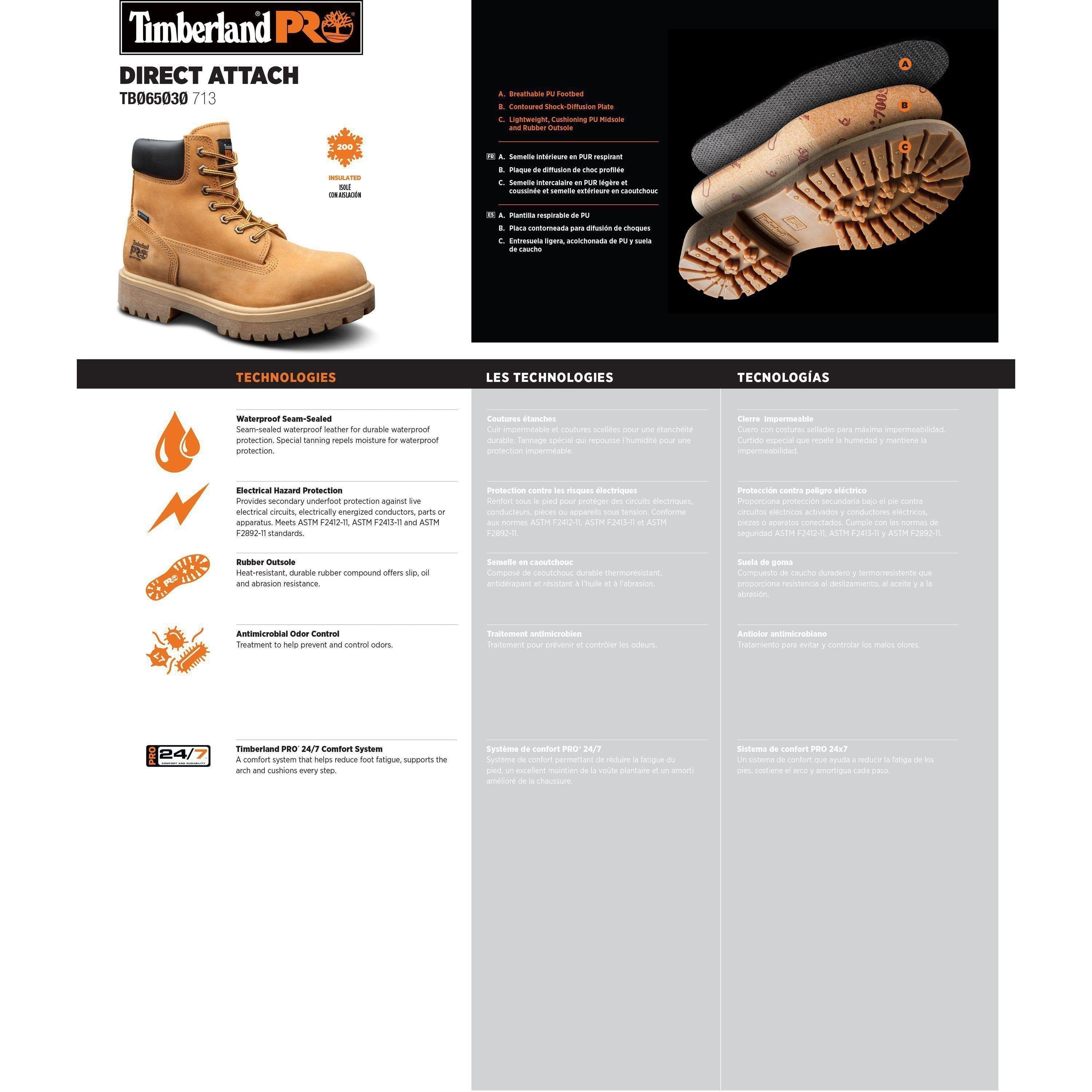 Timberland Pro Women's Direct Attach 6 Waterproof Steel Toe Work Boot