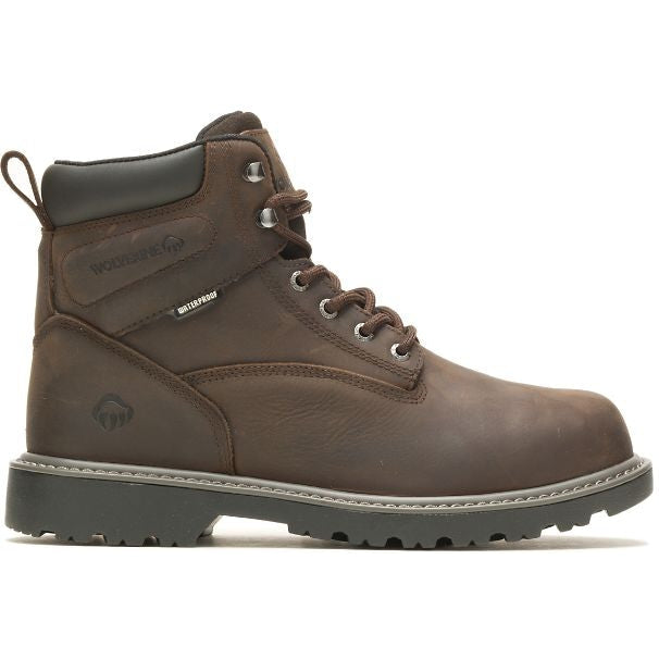 Wolverine Men's Floorhand 6" Steel Toe WP Work Boot -Brown- W231024 7 / Medium / Brown - Overlook Boots