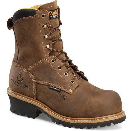 Carolina Men’s Poplar 8” WP Comp Toe Logger Work Boot Brown - CA9852